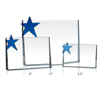 Horizontal Crystal Star Plaques
