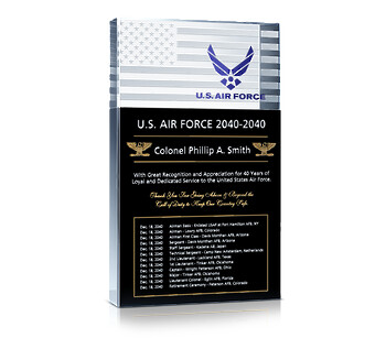 Air Force Retirement Plaque Air Force Retirement Plaque