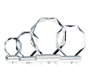 Crystal Octagon Award Plaques