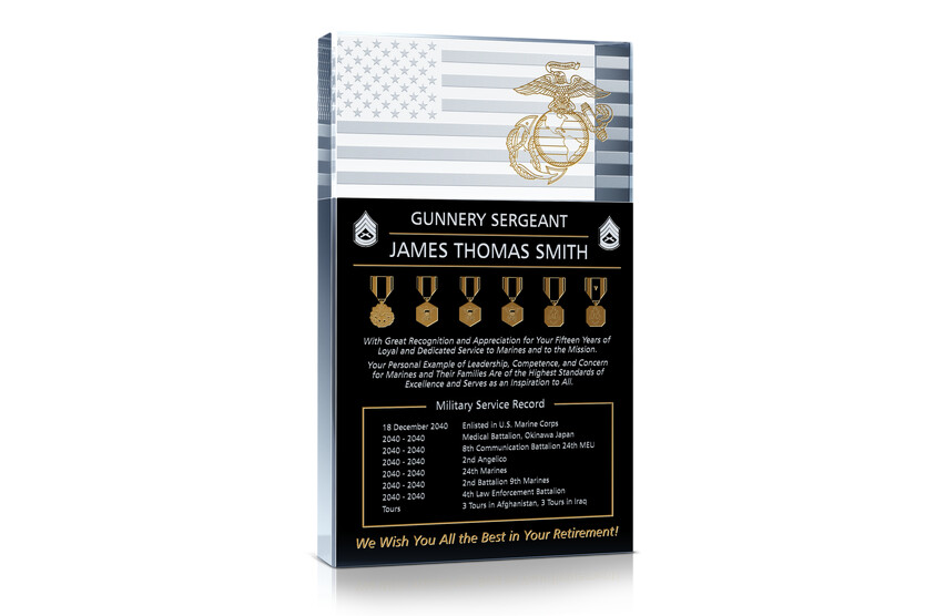 Marine Corps Retirement Plaque