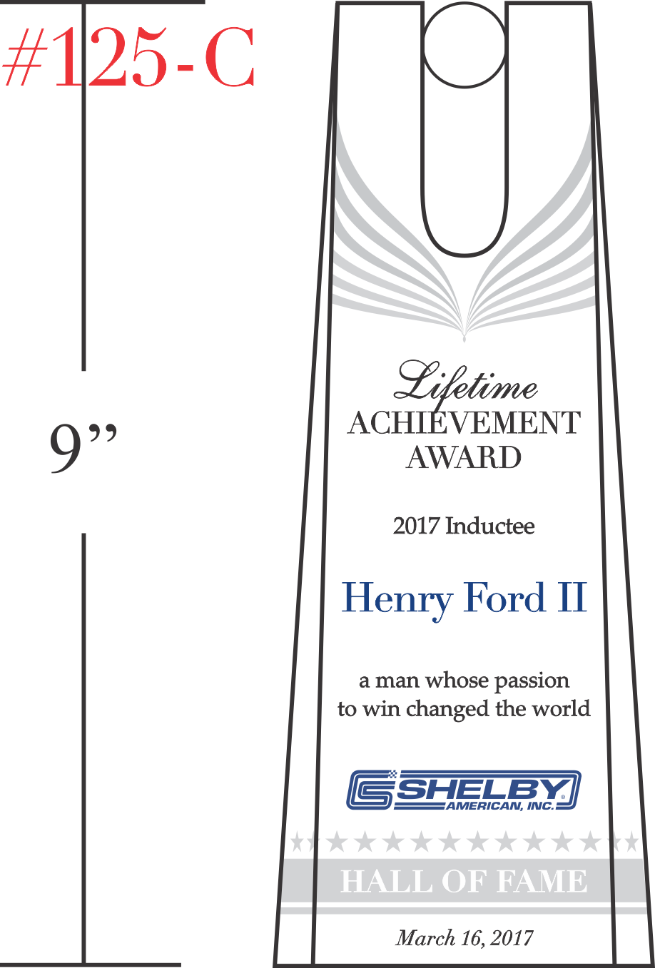 Hall of Fame Lifetime Achievement Award Wording Sample by Crystal Central