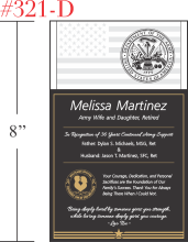 Sample Army Service Recognition Wording #1
