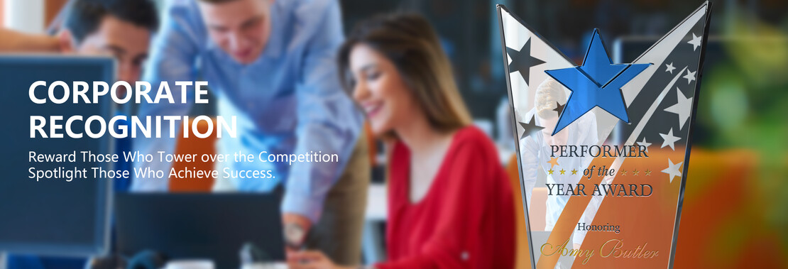 Corporate Recognition Plaques Engraved Crystal Awards