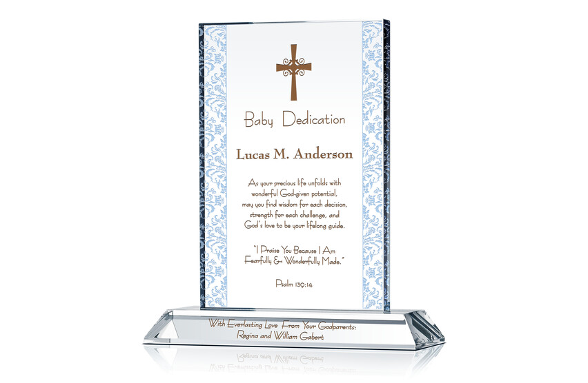Baby Dedication Plaque Crystal Central