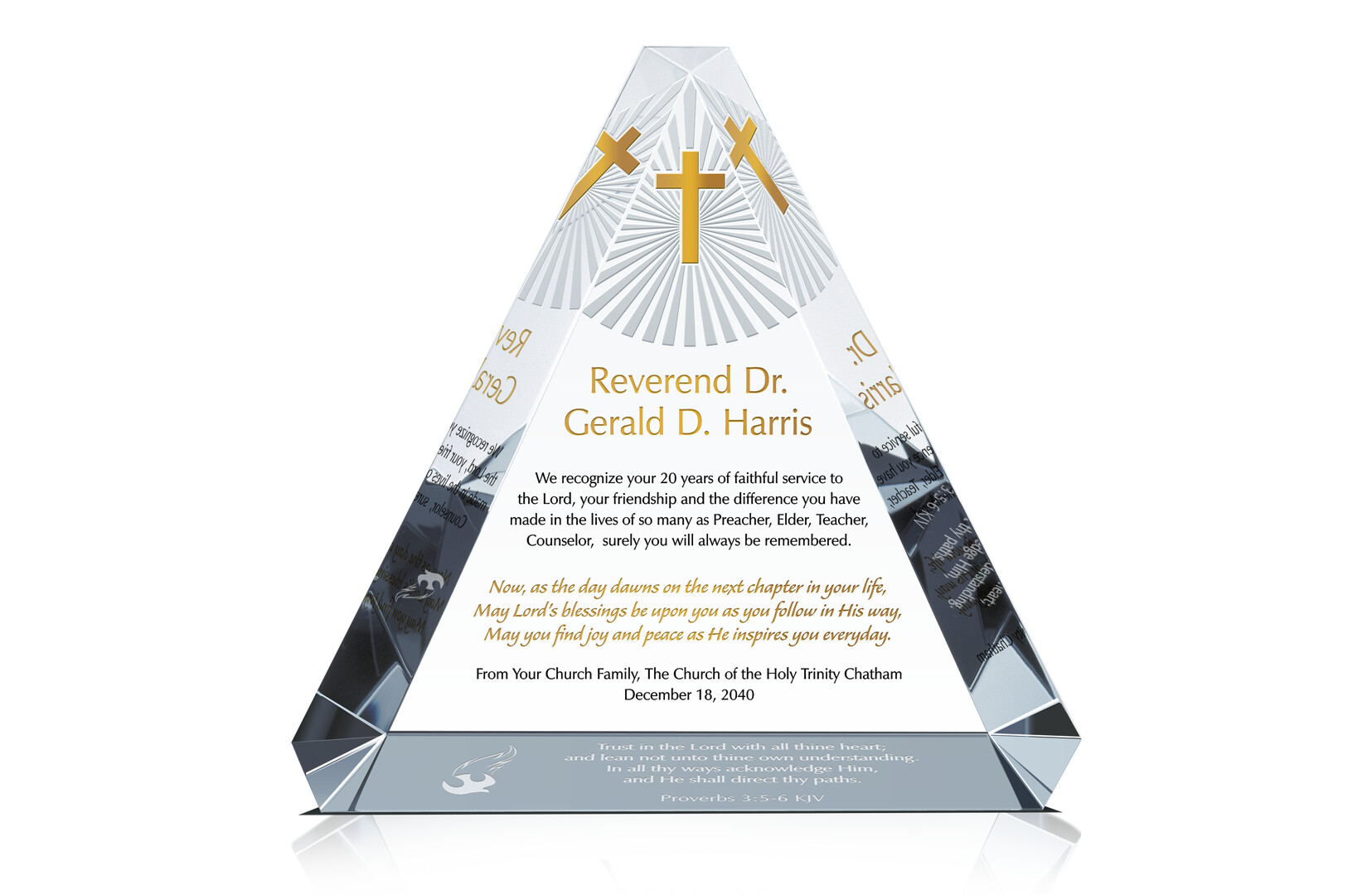Trinity Christian Retirement Gift Crystal Central