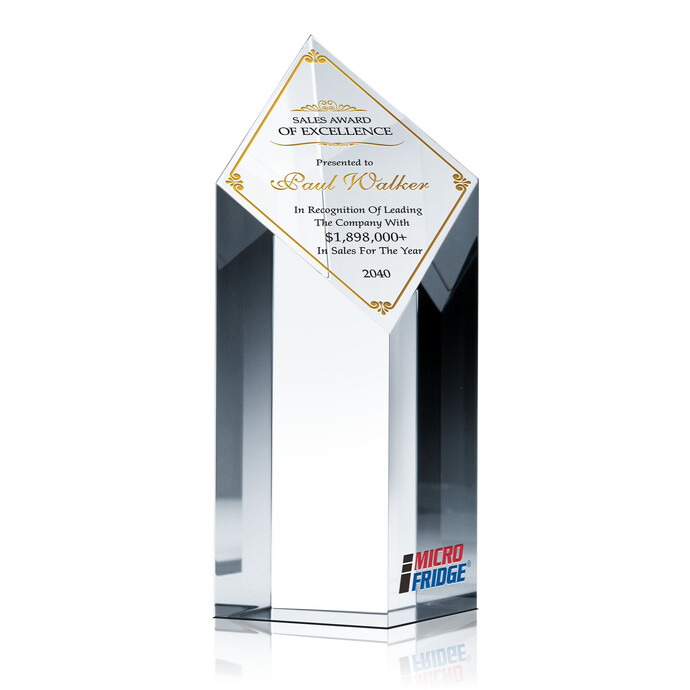 6.75 Custom Sales Excellence Award with Engraving Included Prime Sales Excellence Crystal Awards