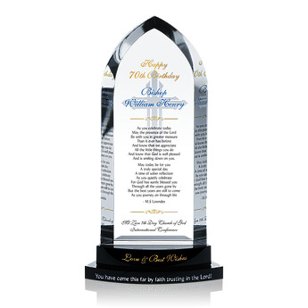 Personalized Crystal Trinity Pastor Birthday Gift Plaque, Customized...