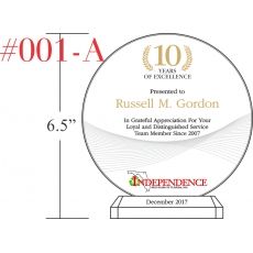 service award employee recognition wording plaques years anniversary circle crystal